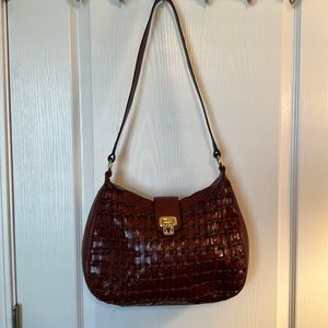 Vintage Leather Etienne Aigner Purse, Basketweave Pattern